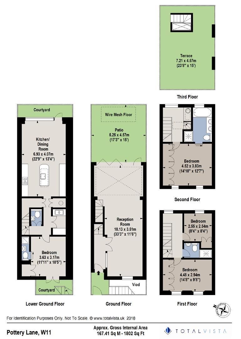 4 Bedrooms Terraced house to rent in Pottery Lane, London W11