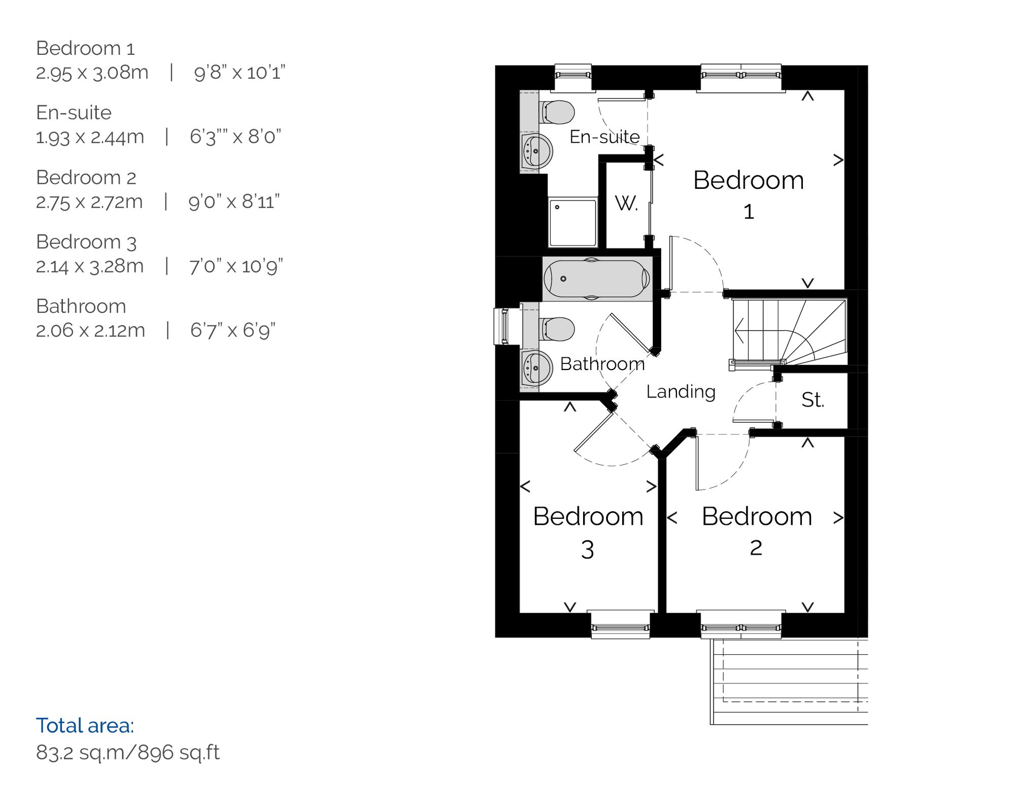The Bradshaw, Plot 57, Millside Park, Stanley floorplan
