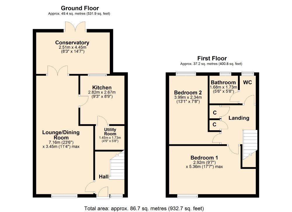 Montague Crescent, Ryehill, Northampton NN5, 2 bedroom terraced house