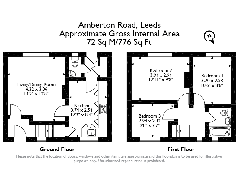 102, Amberton Road, Leeds floorplan