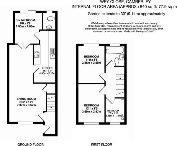 25, Wey Close, Camberley floorplan