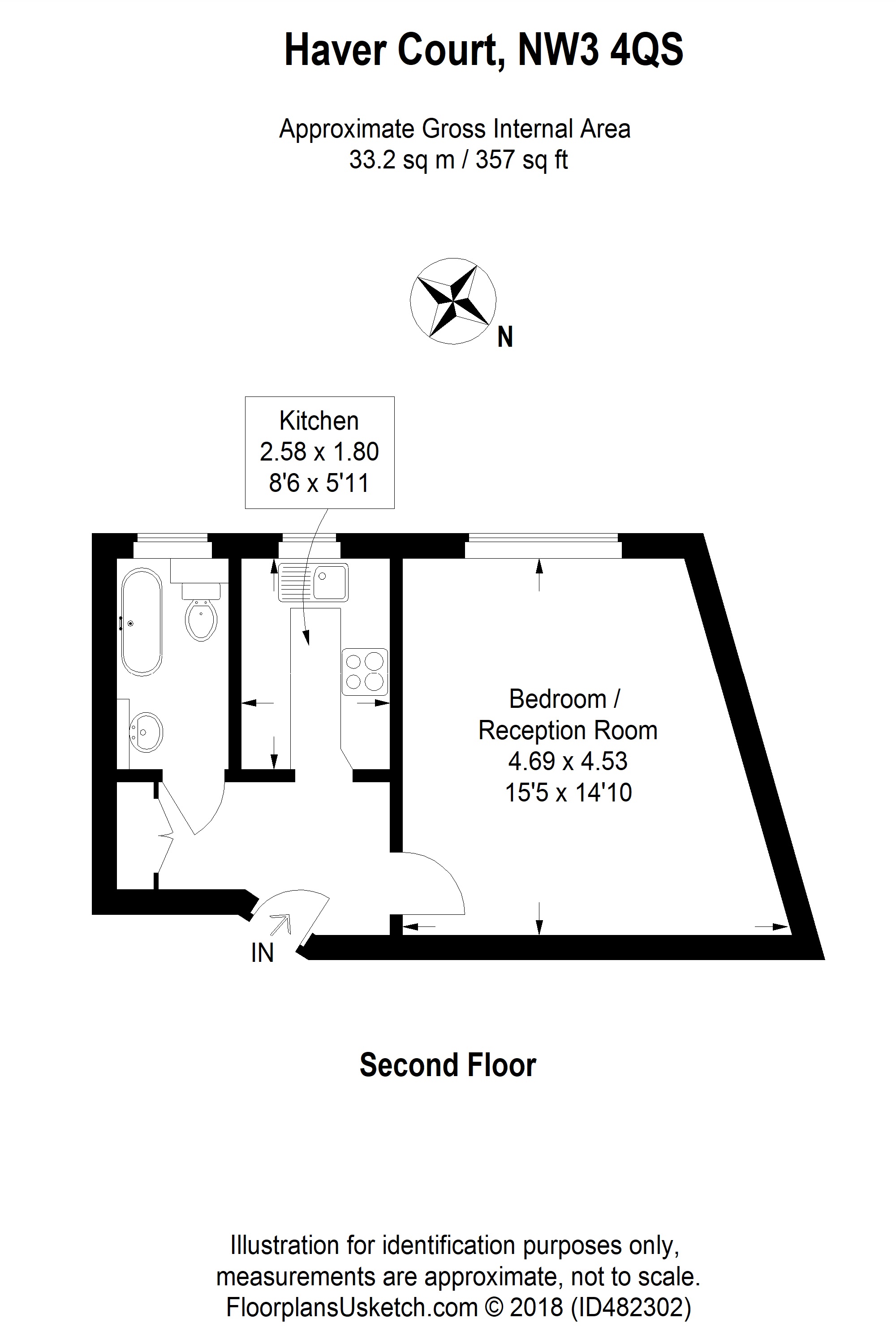 Flat 12, Havercourt,, Haverstock Hill, London floorplan