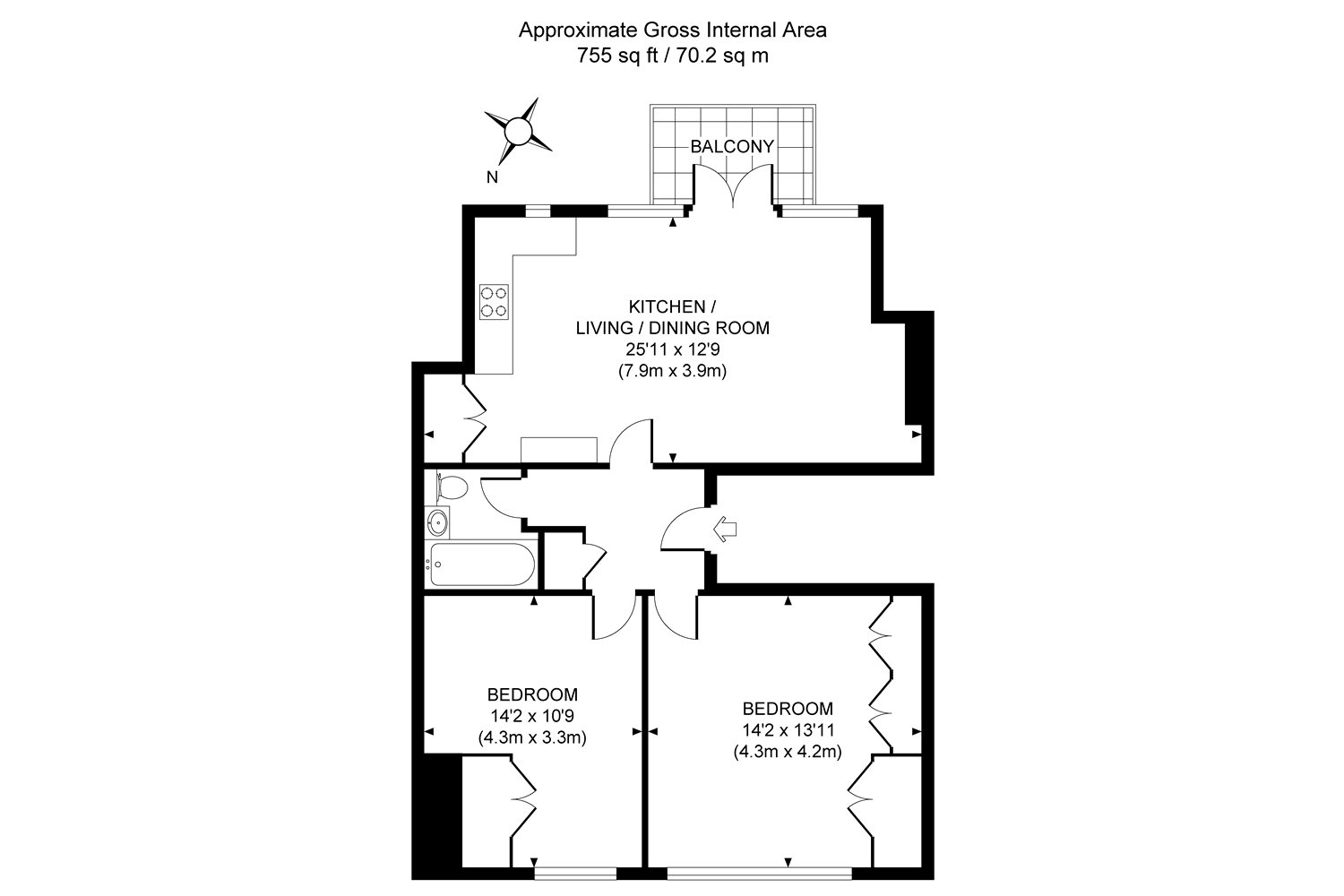 2 Bedrooms Flat for sale in Kings Gardens, Hove, East Sussex BN3