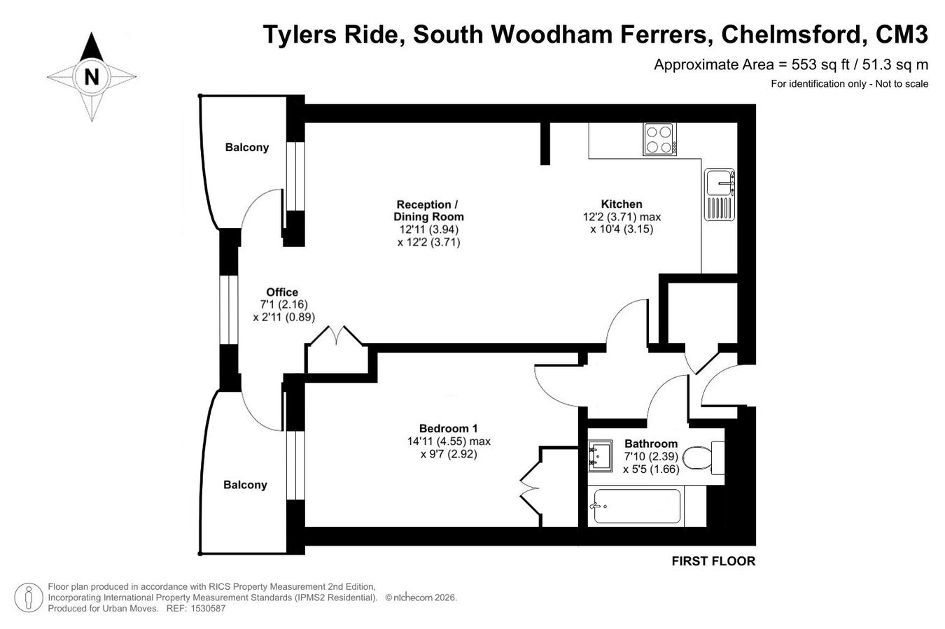158, Tylers Ride, Chelmsford floorplan