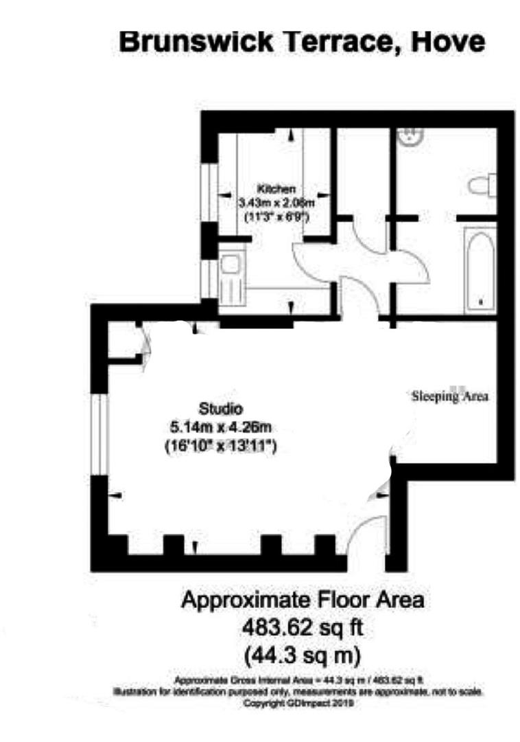 Flat 1A, 32, Brunswick Terrace, Hove floorplan