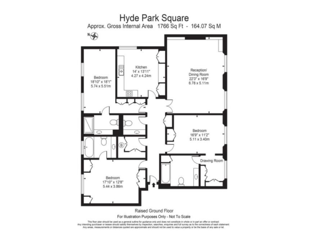 Flat 5, 10, Hyde Park Square, London floorplan