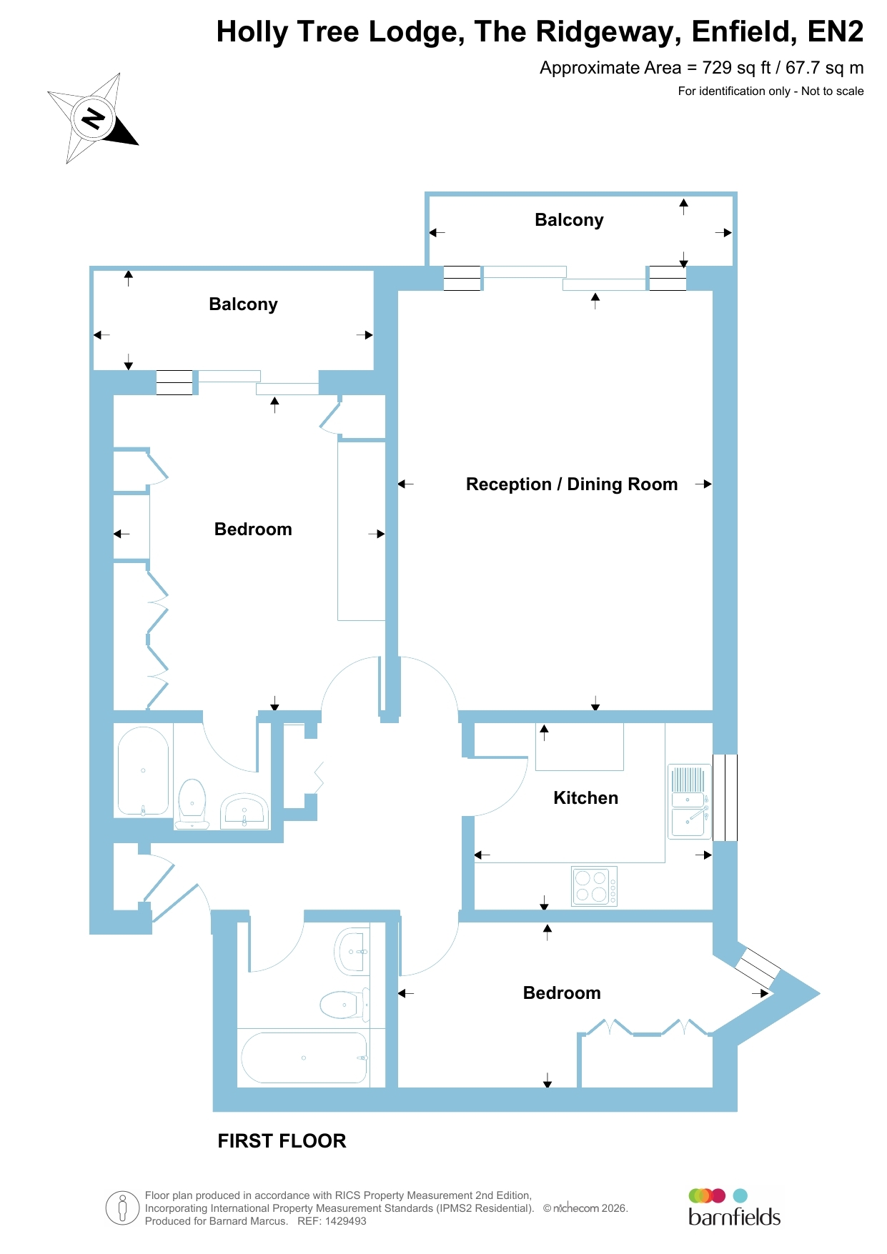 Flat 7, Holly Tree Lodge, The Ridgeway, Enfield floorplan
