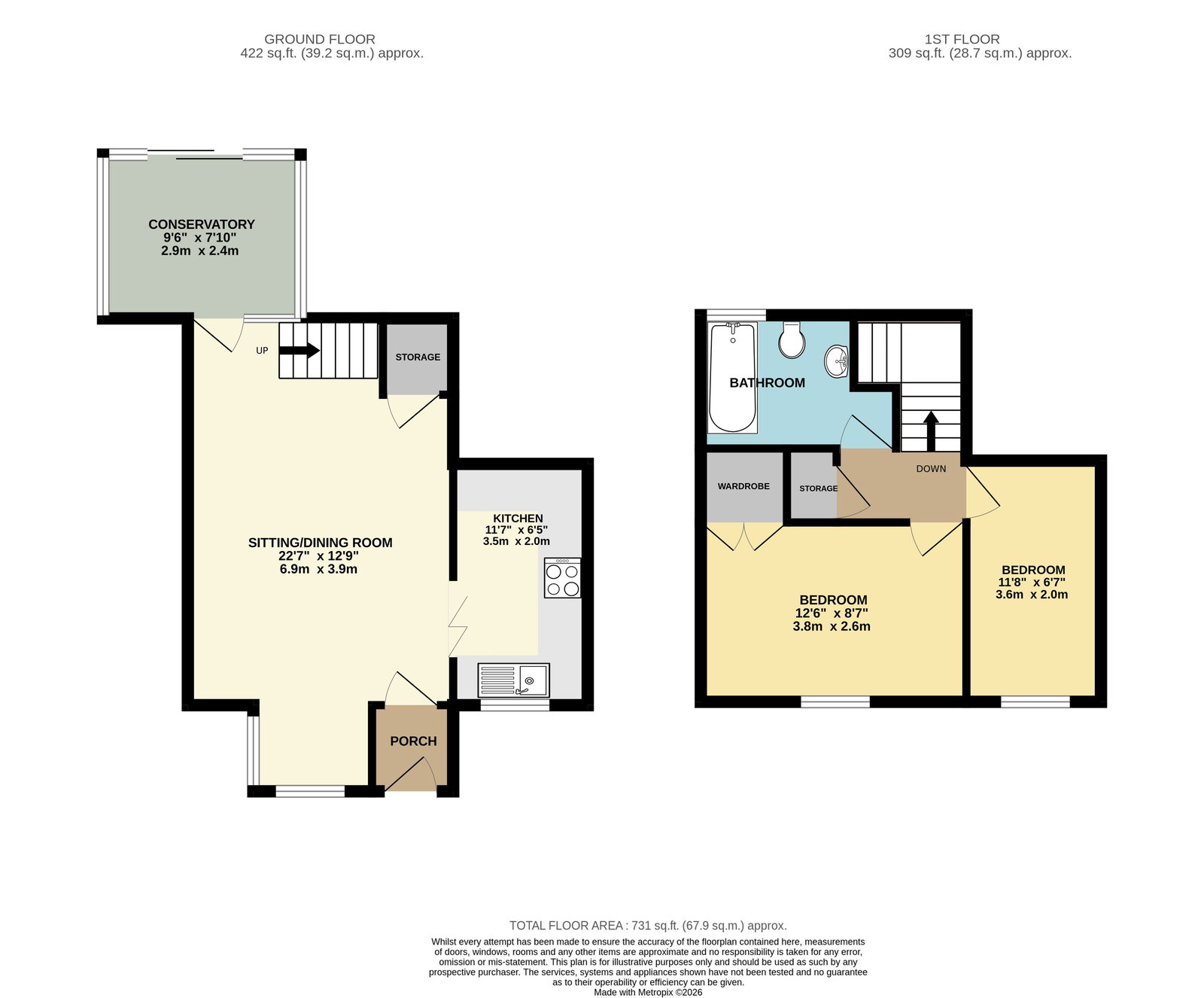 Baughton Court Cottage,3, Upton Upon Severn floorplan