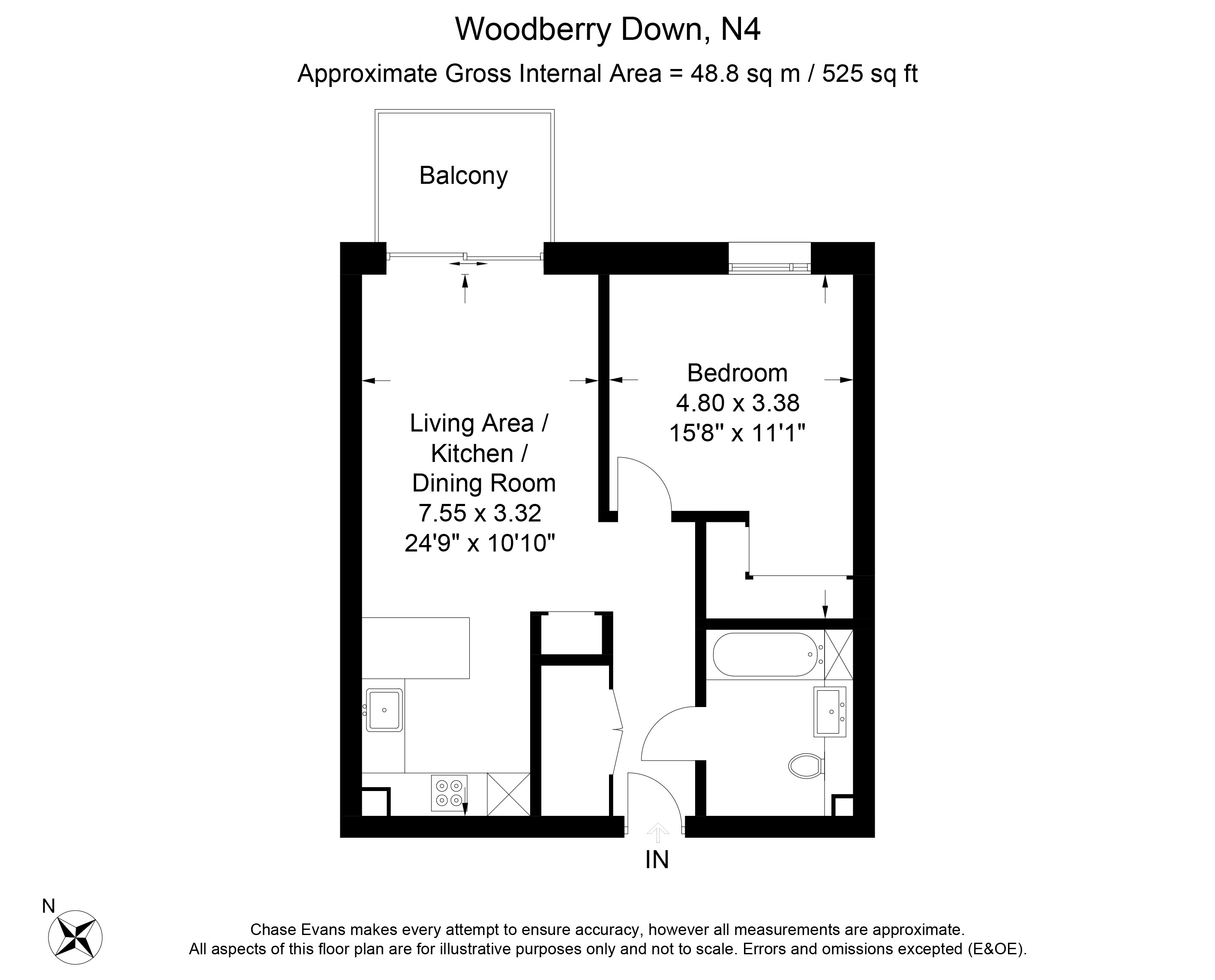 1 Bedrooms Flat to rent in Kingly Building, Woodberry Down, Finsbury Park N4
