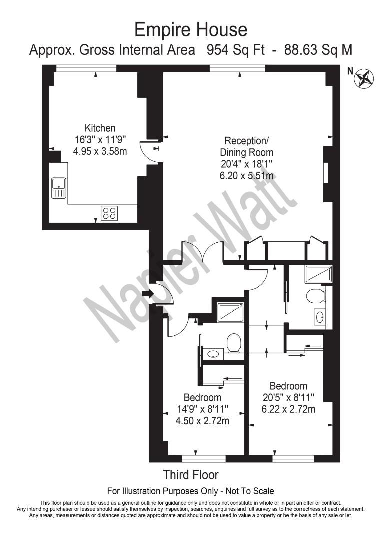 Flat 25, Empire House, Thurloe Place, London floorplan