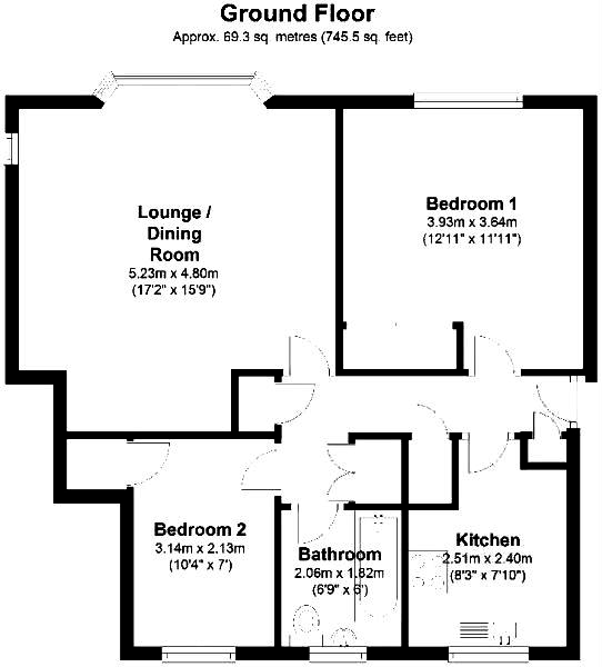 2 Bedrooms Flat to rent in North Parade, Chessington KT9