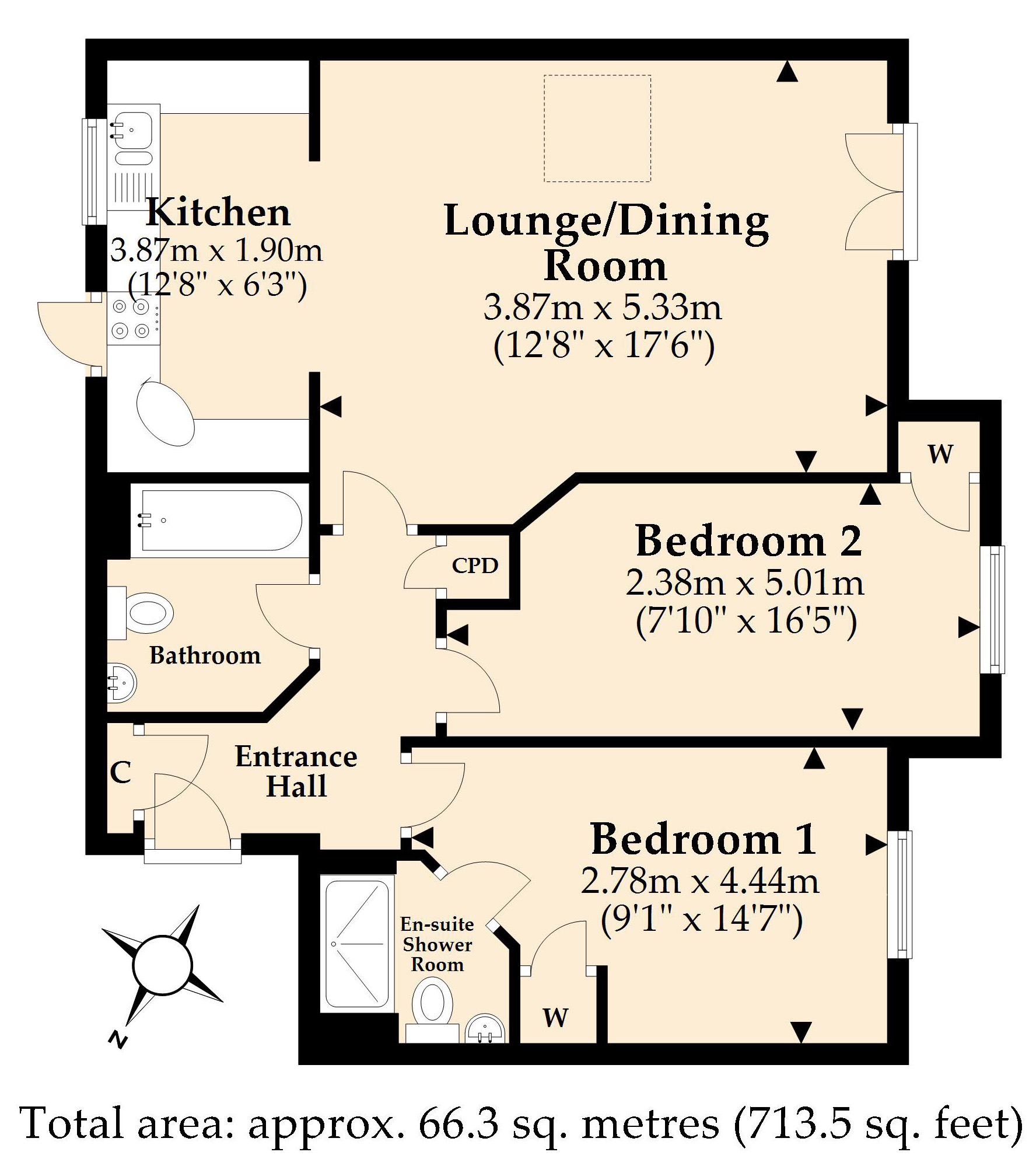 Apartment 12, Hollybrook, 114, Station Road, Ferndown floorplan