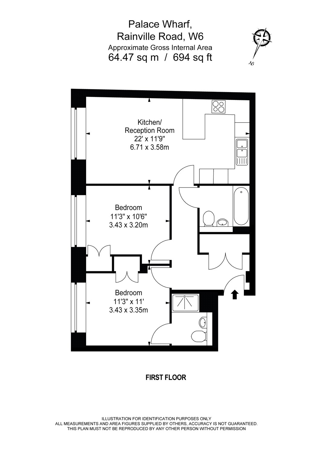 22 Palace Wharf,, Rainville Road, London floorplan