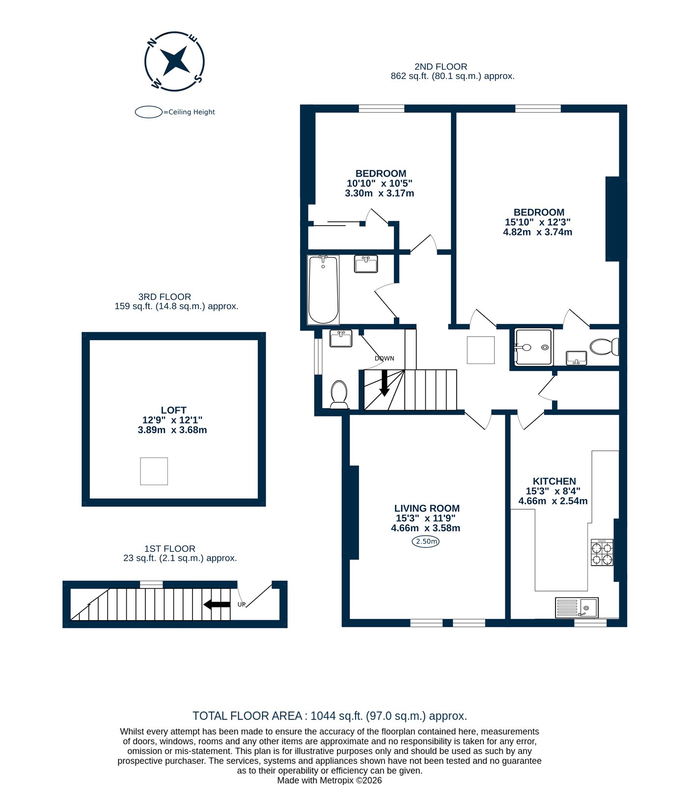 Flat 3, 59, Fordwych Road, London floorplan