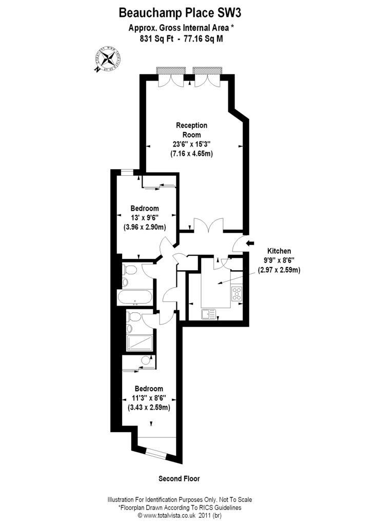 2 Bedrooms Flat to rent in Beauchamp Place, London SW3