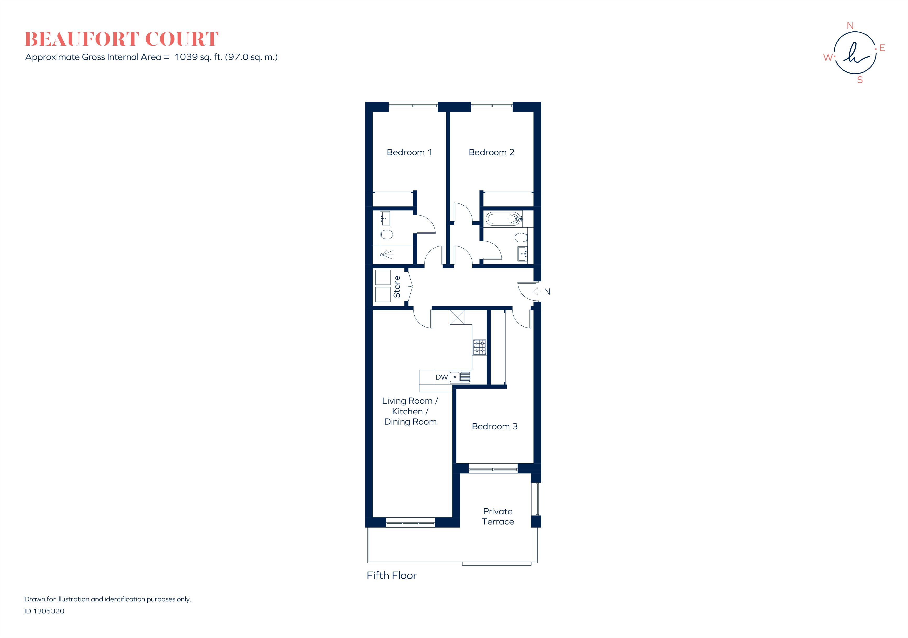 Apartment 1, Beaufort Court, Maygrove Road, London floorplan
