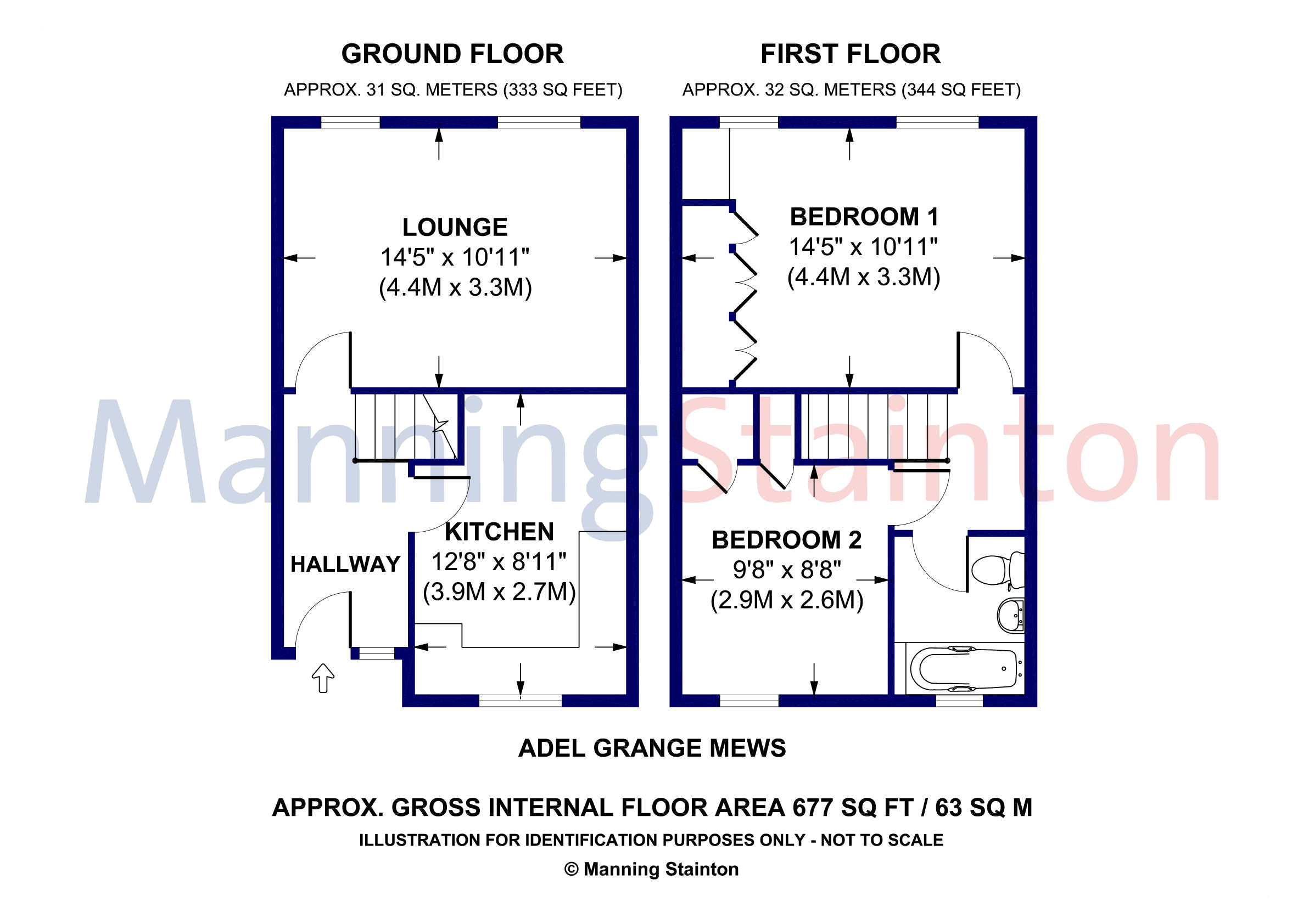 2 bed semidetached house to rent in Adel Grange Mews, Adel, Leeds