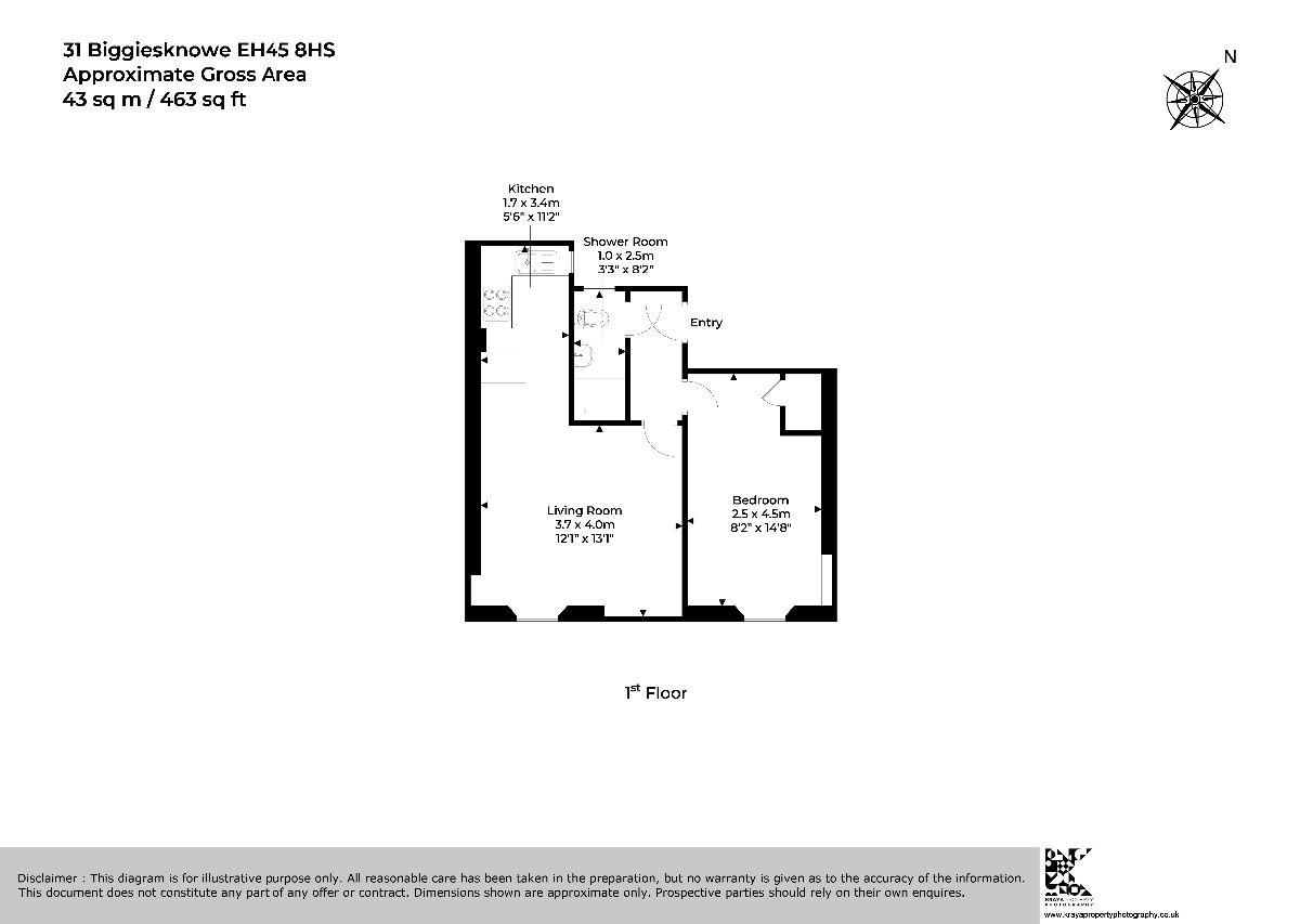Biggiesknowe, Peebles EH45, 1 bedroom flat for sale 65179679