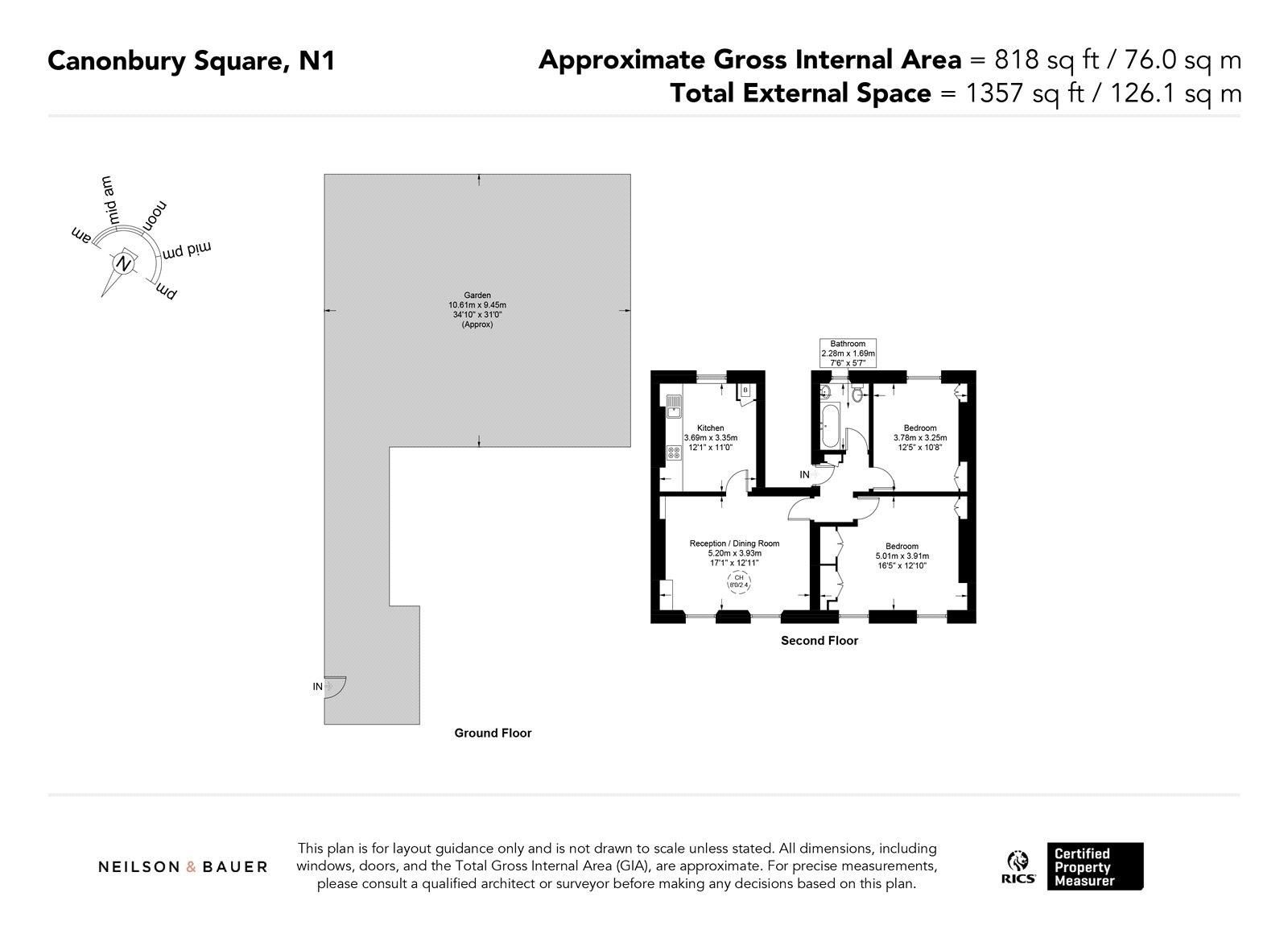 Second Floor Flat, 12, Canonbury Square, London floorplan