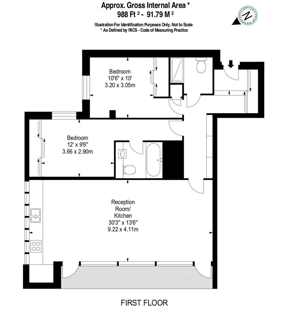 Flat 1A, 161 Fulham Road, London floorplan