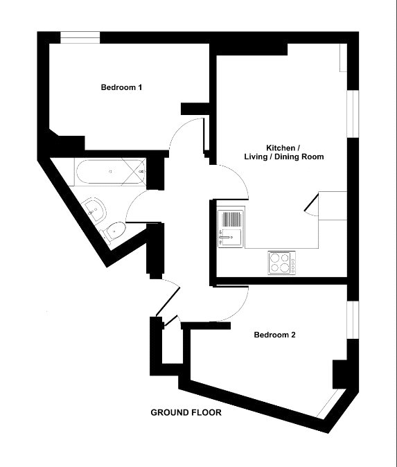 Flat 2, 2-3,, The Square, Surrey floorplan