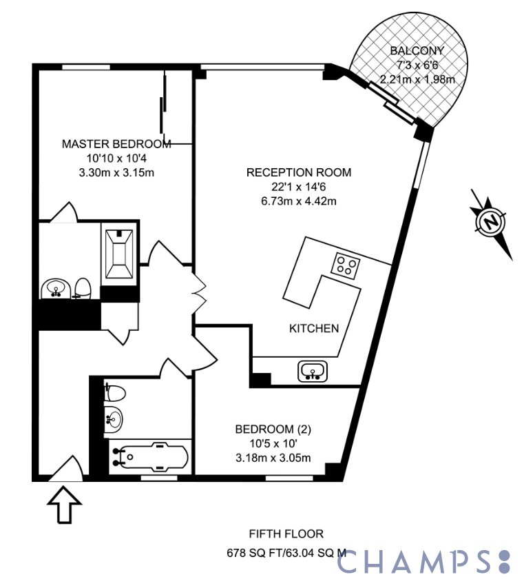 Flat 141, 41 Millharbour, London floorplan