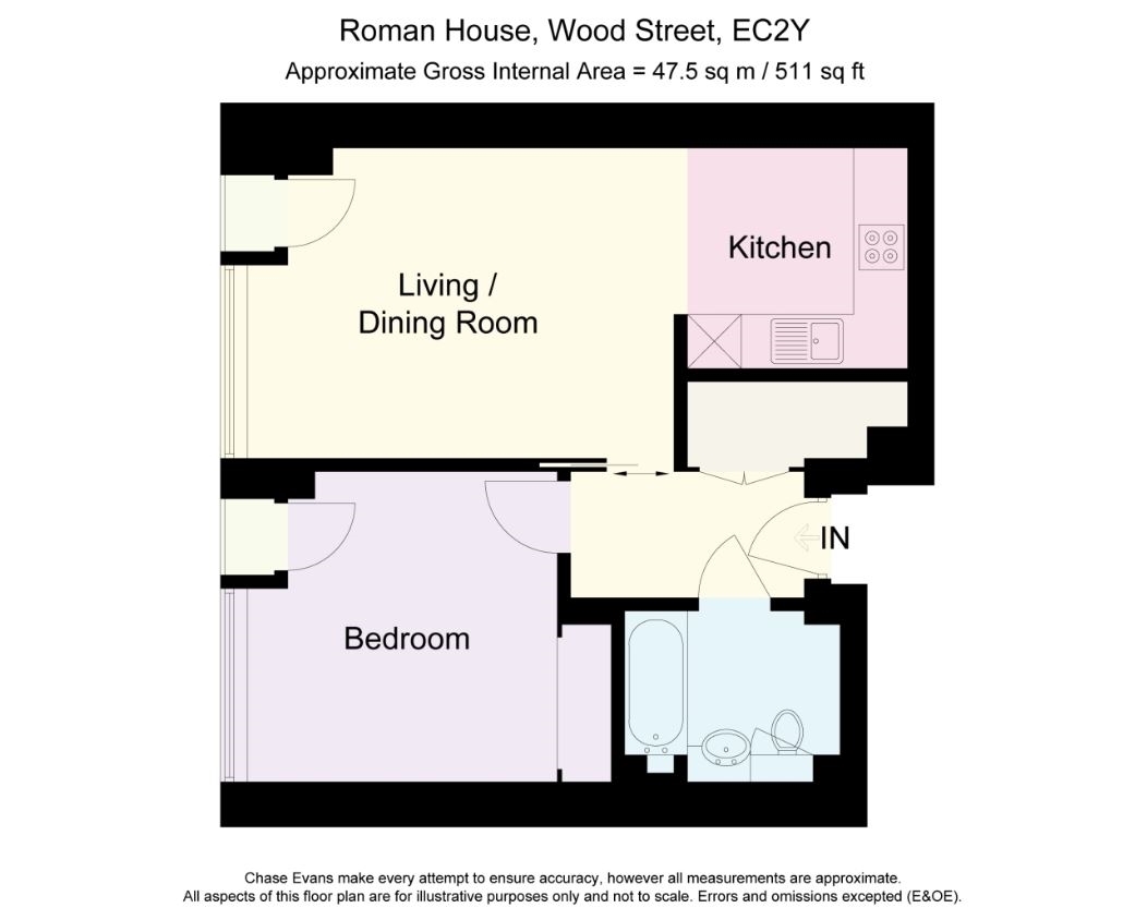 Flat 15,, Roman House, Barbican floorplan