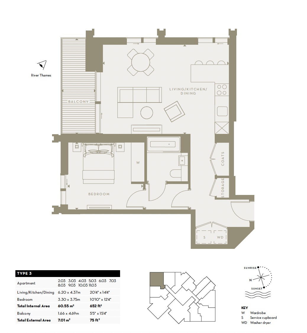 Apartment 73, 27 Albert Embankment, London floorplan