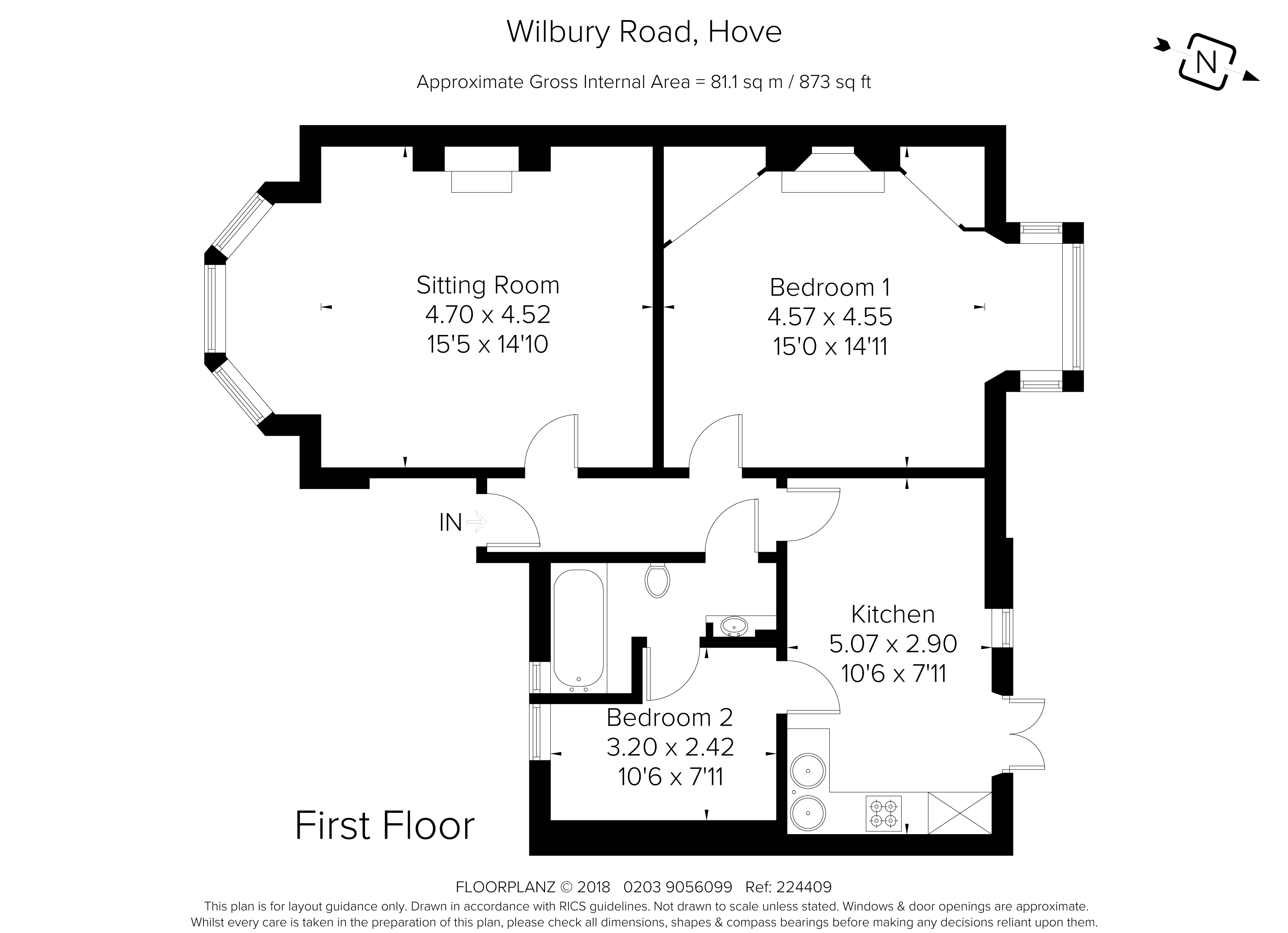 2 Bedrooms Flat to rent in Wilbury Road, Hove BN3