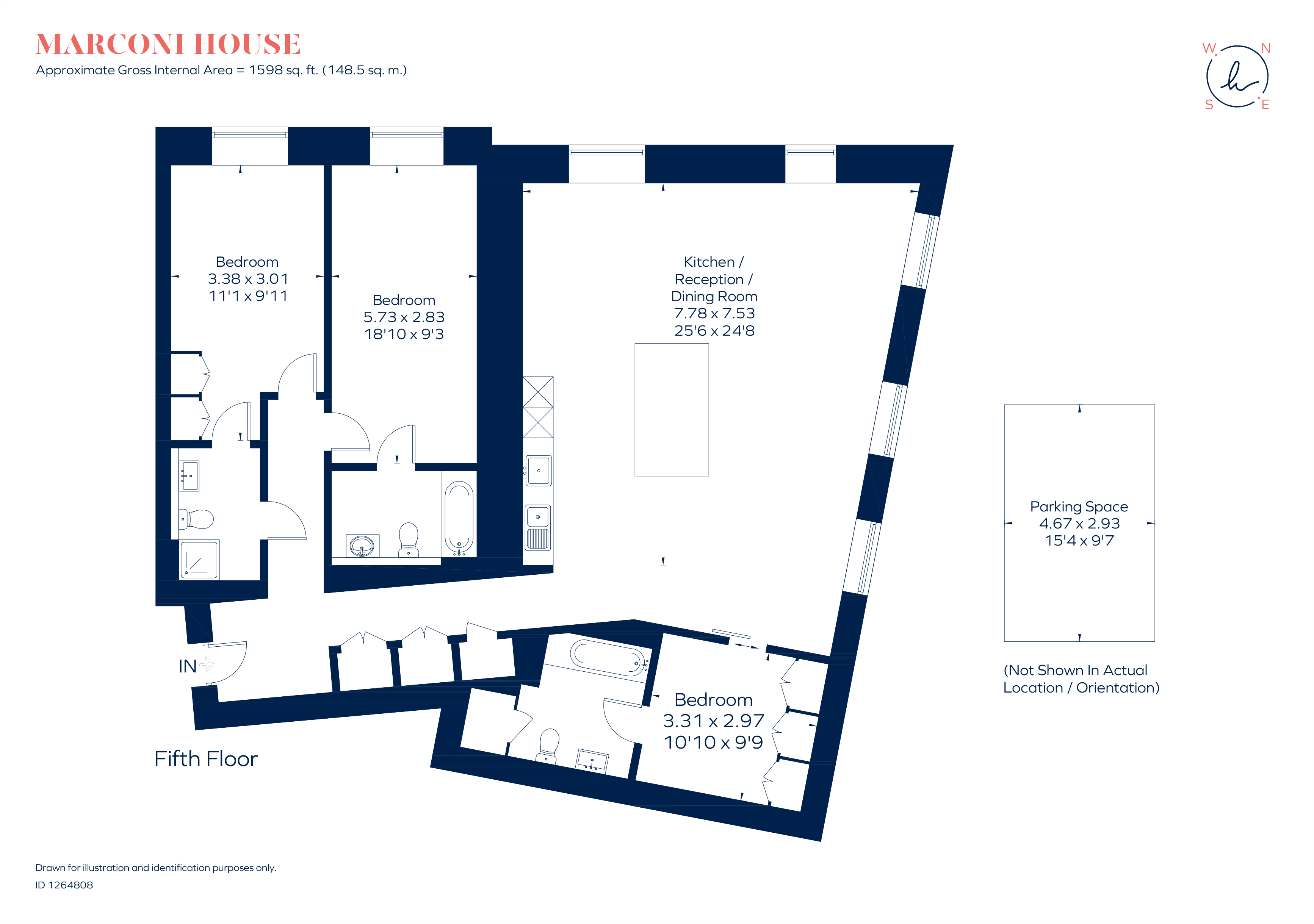 Apartment 512, Marconi House, 335, Strand, London floorplan