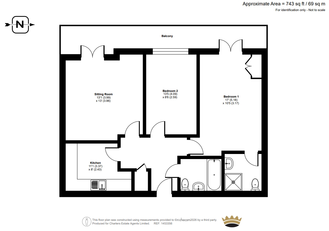 54 Chichester House, 1, The Waterfront, Worthing floorplan