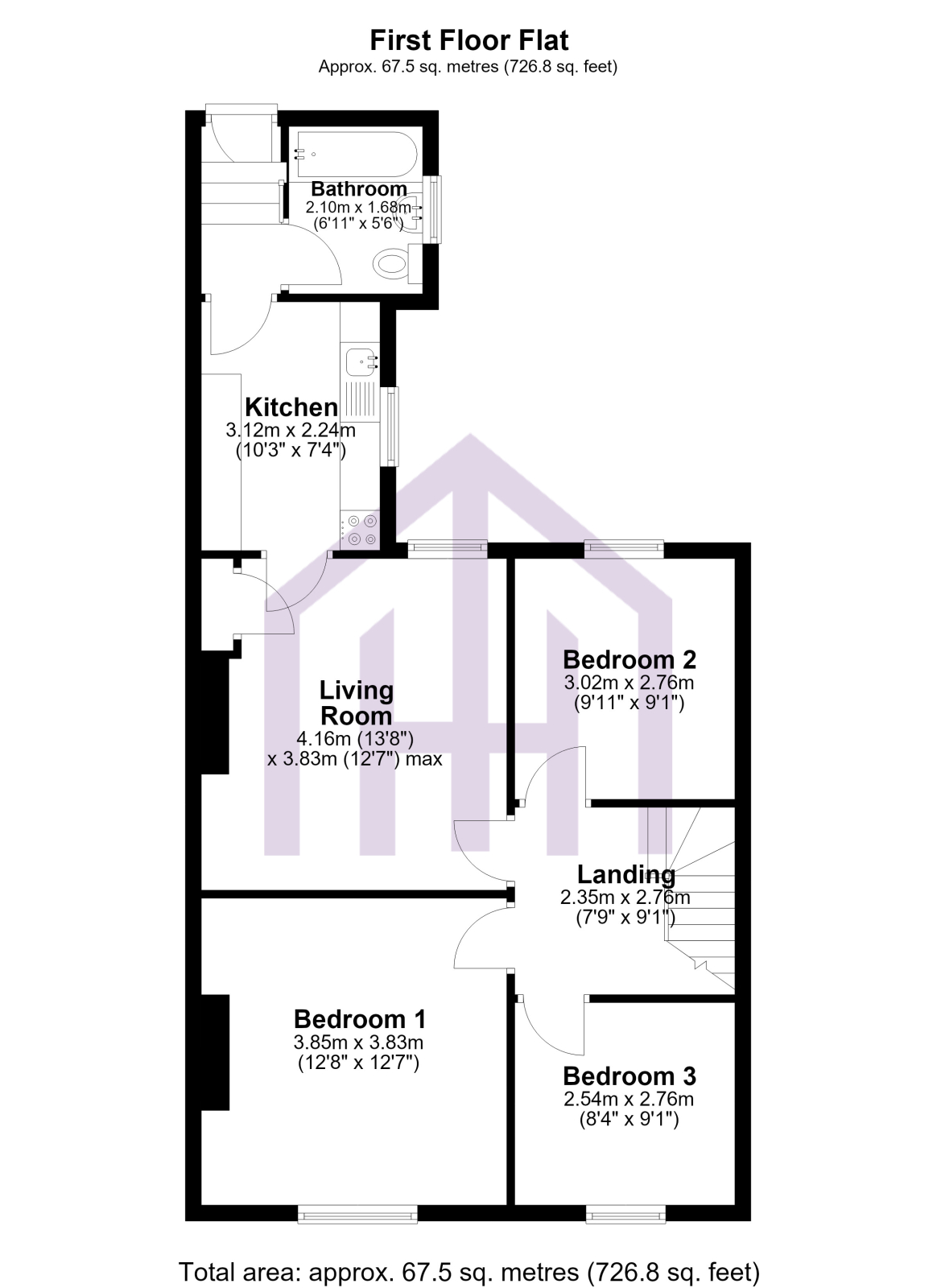61 Longley Street, NEWCASTLE UPON TYNE floorplan