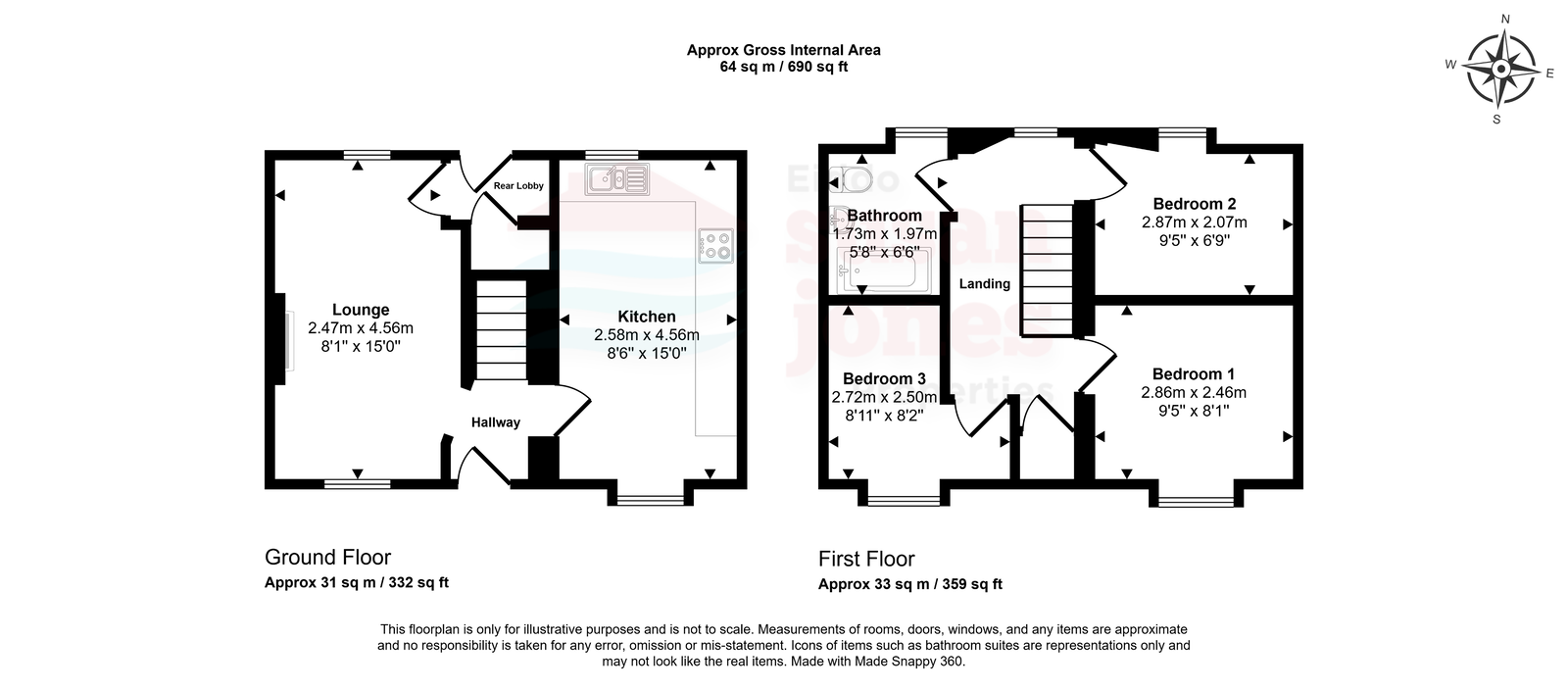 2 Penybryn, Pwllheli floorplan