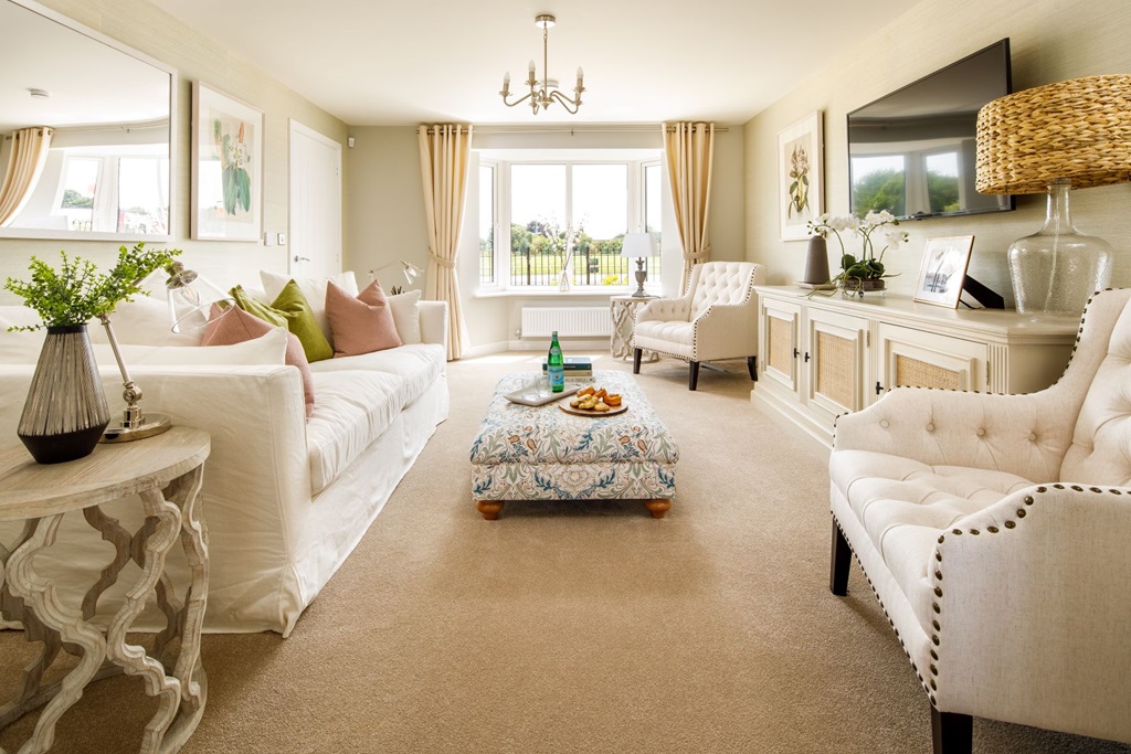 A Large Living Room With Lots Of Space For Those Family Movie Nights