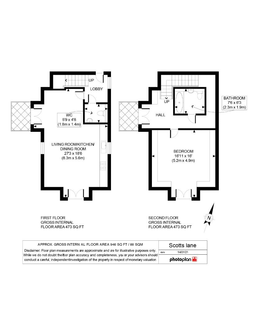 Flat 6, 1 Scotts Lane, Bromley floorplan