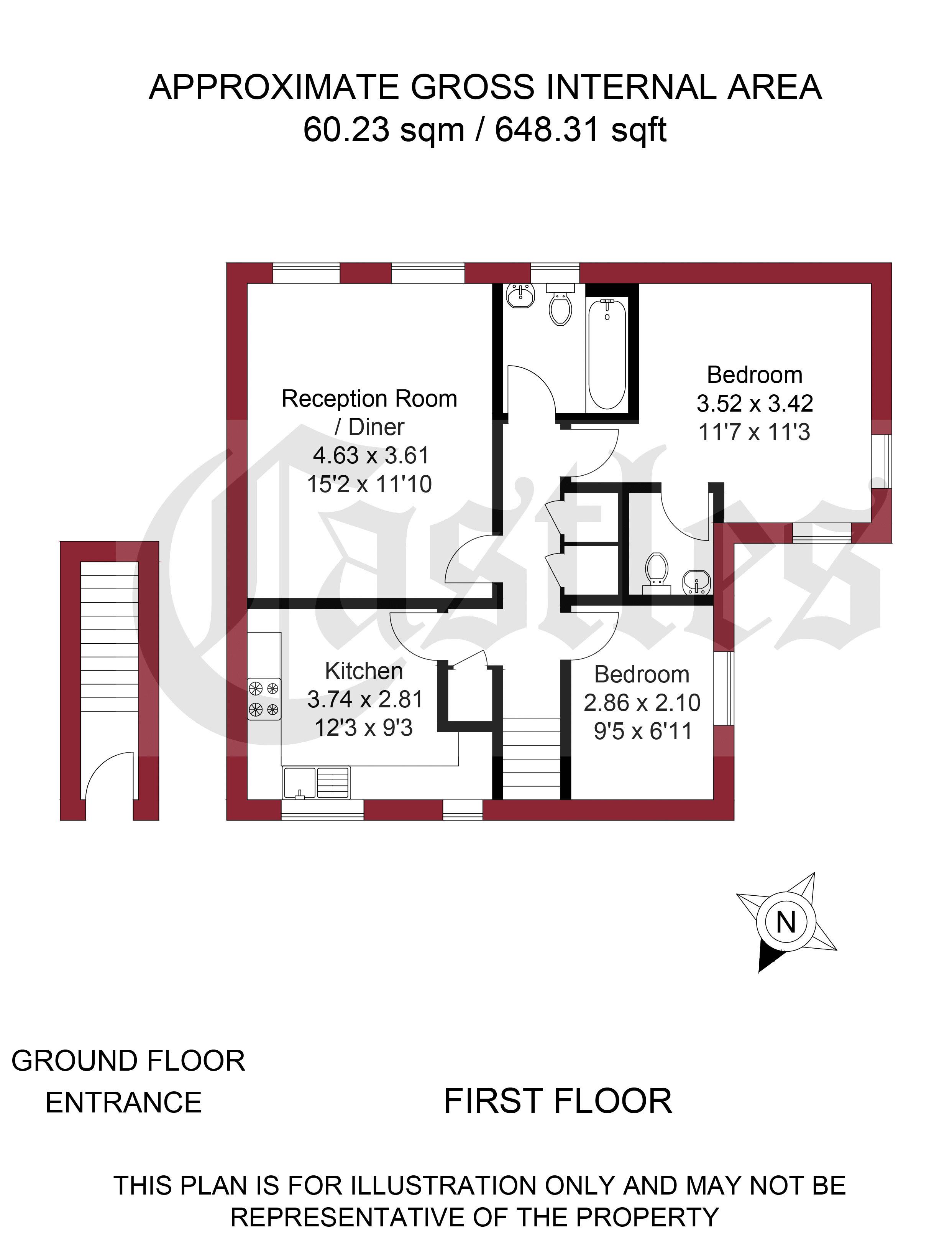2 Bedrooms Maisonette for sale in Nightingale Court, Hertford SG14