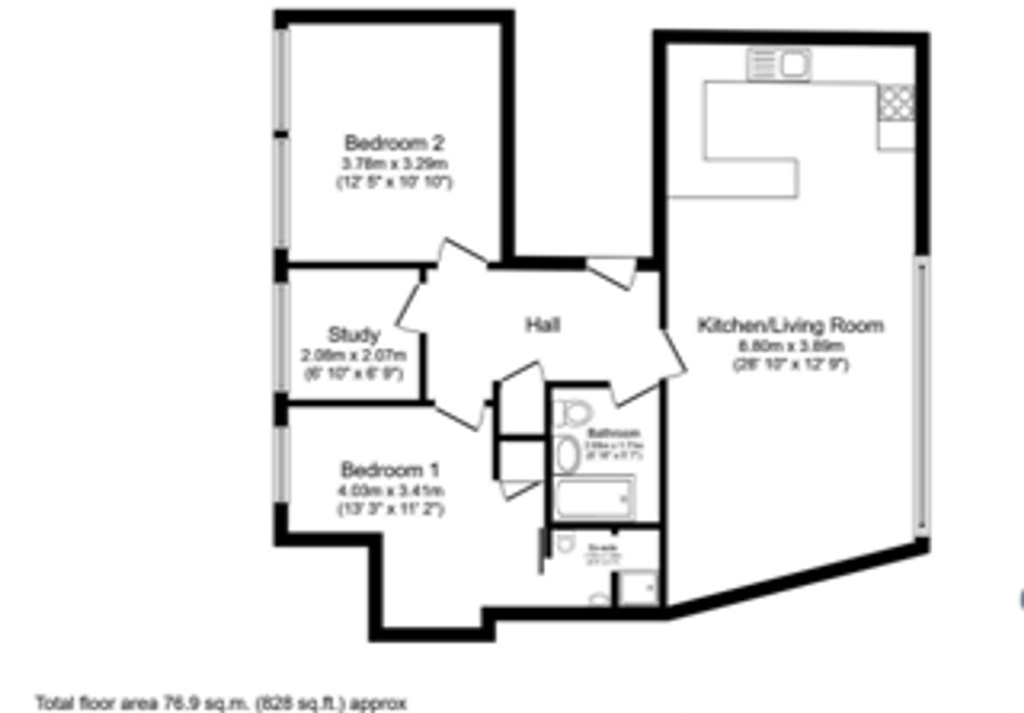 Flat 37, The Atrium, Bristol floorplan