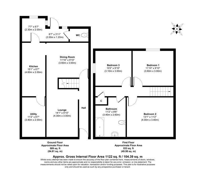1, Wesley Terrace, Bideford floorplan