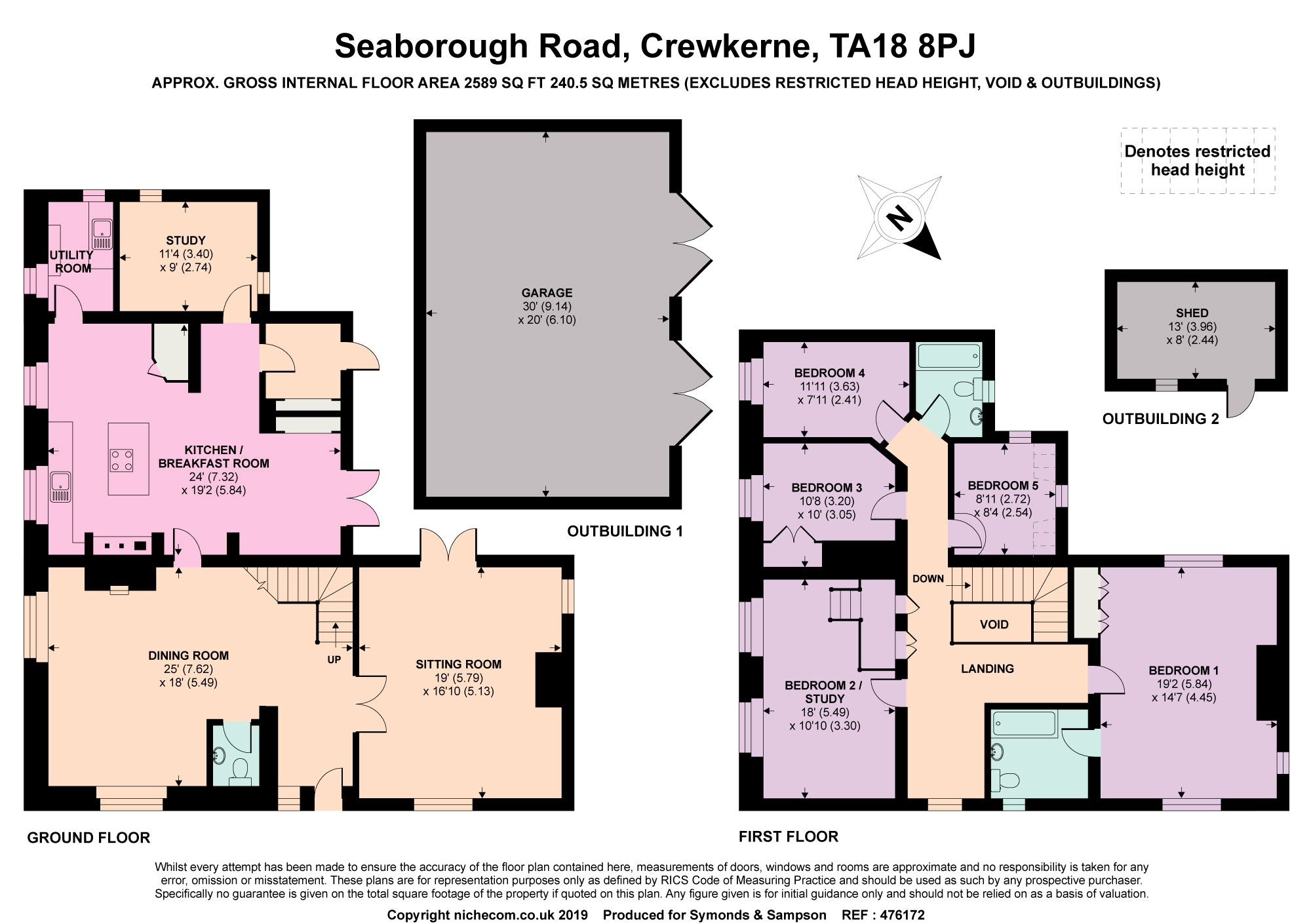 5 Bedrooms Detached house for sale in Seaborough Road, Crewkerne, Somerset TA18
