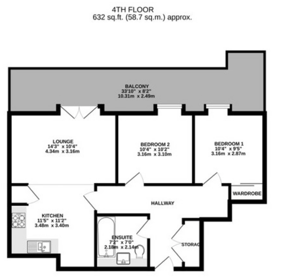 Flat 82, Quadrant Court, Empire Way, Wembley floorplan