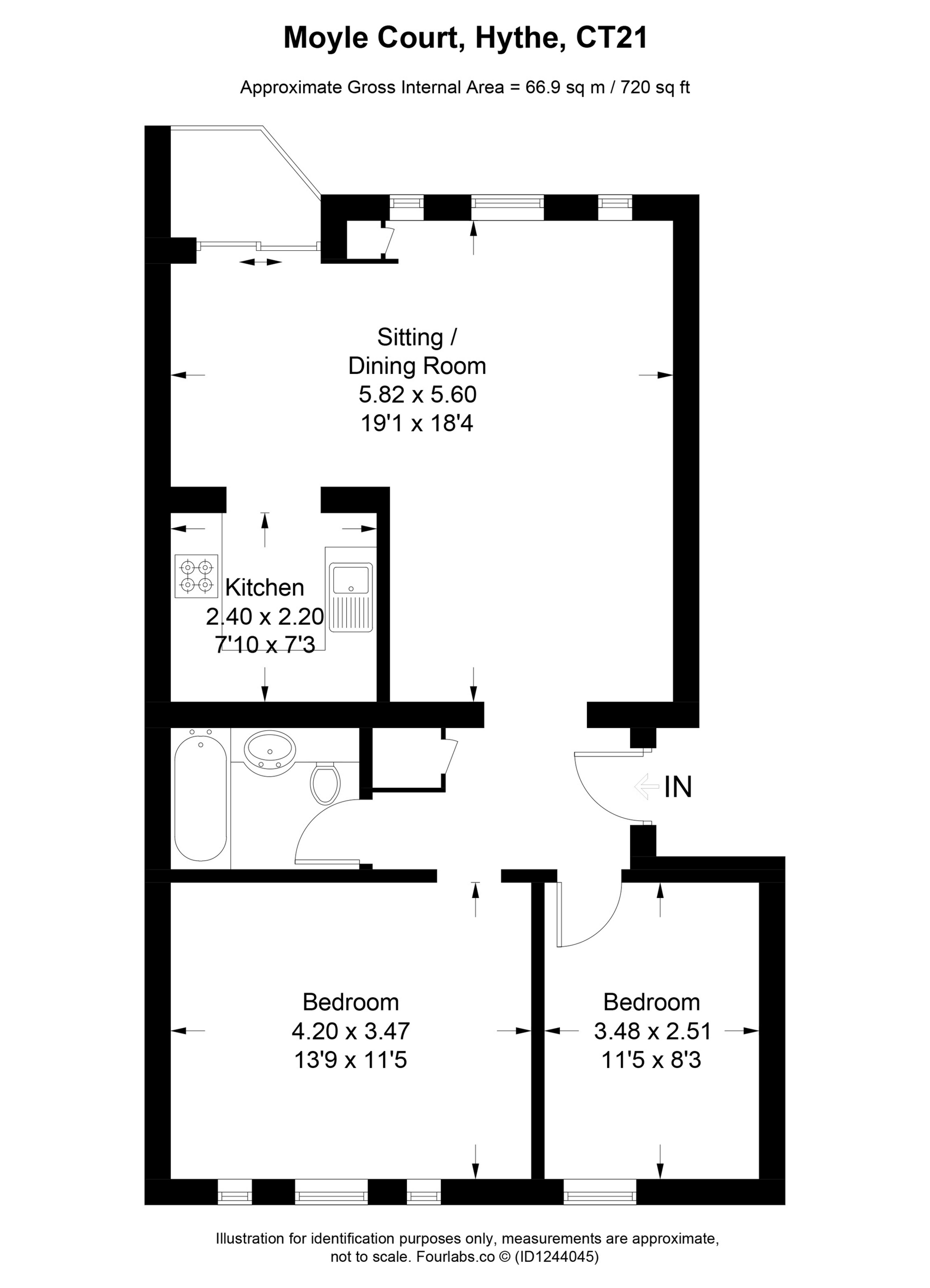 22 Moyle Court, South Road, Hythe floorplan