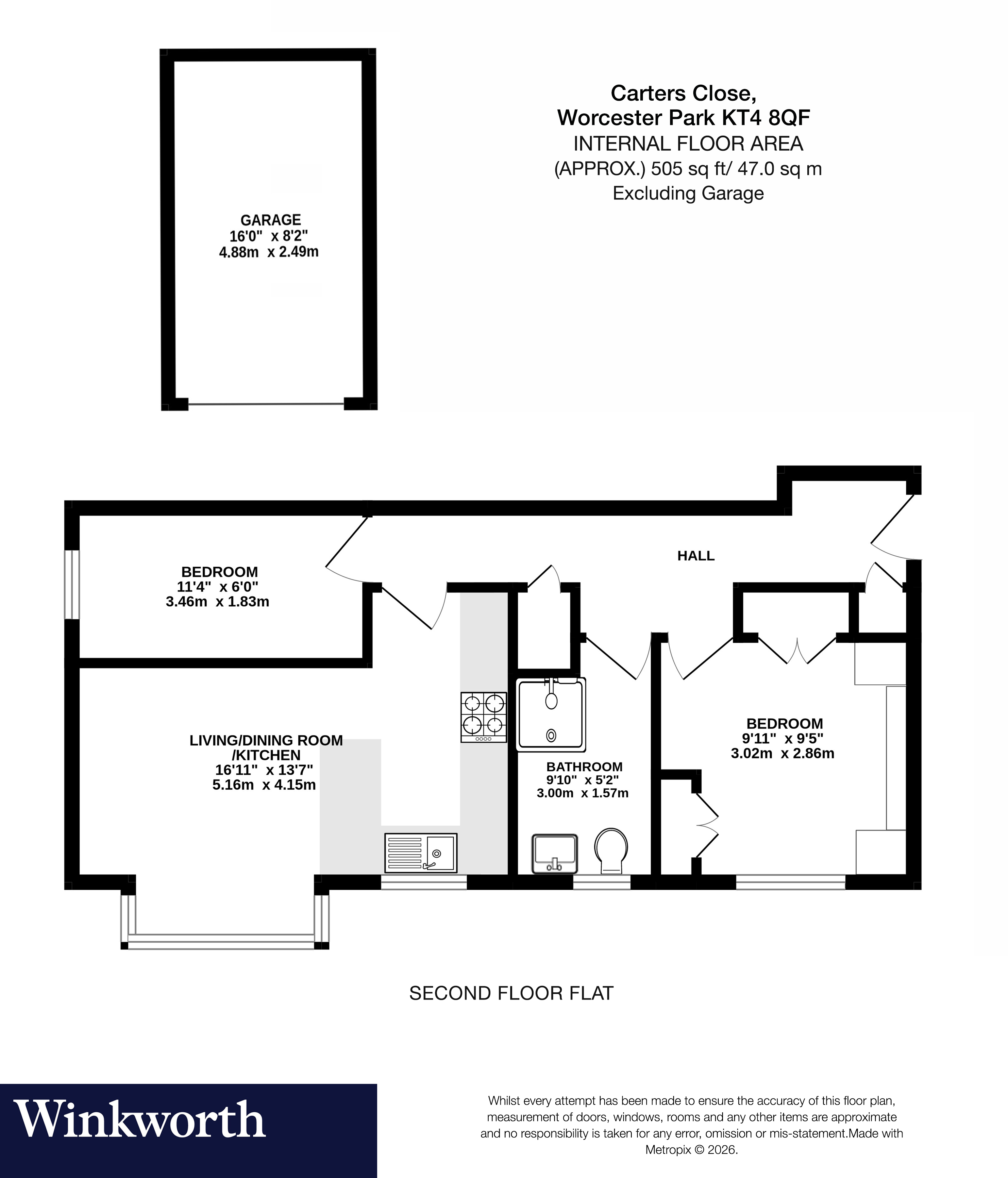 25, Carters Close, Worcester Park floorplan