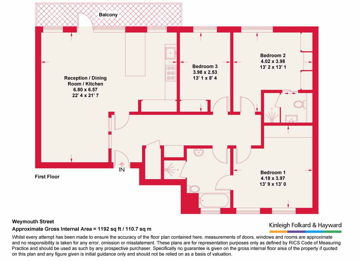 Flat 101, 10, Weymouth Street, London floorplan