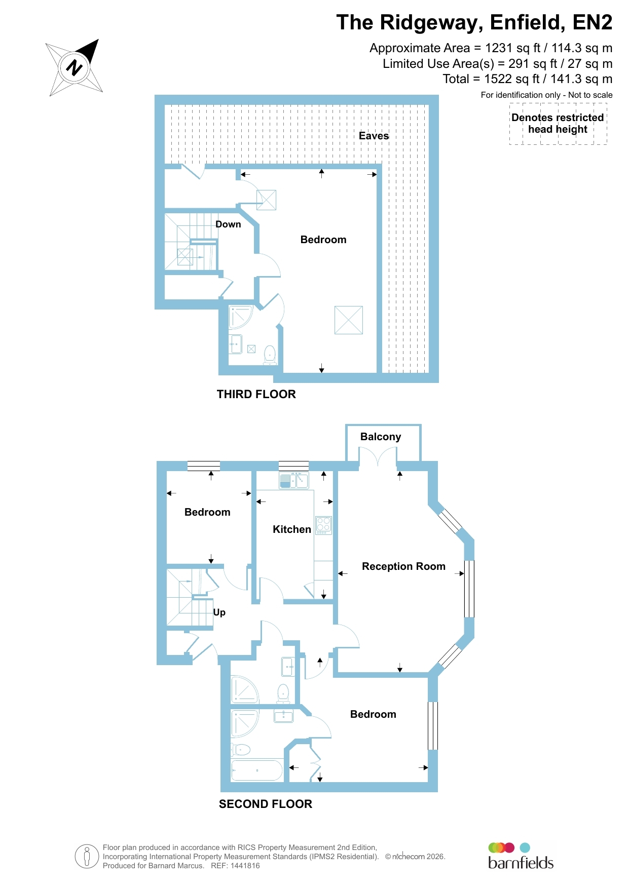Flat 9, Holywell Lodge, 130, The Ridgeway, Enfield floorplan