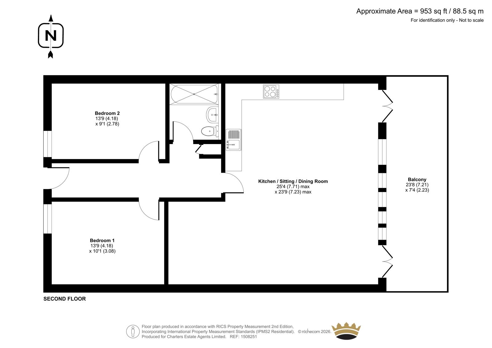 Flat 12, Oceanview Heights, 15, Montague Place, West Sussex floorplan
