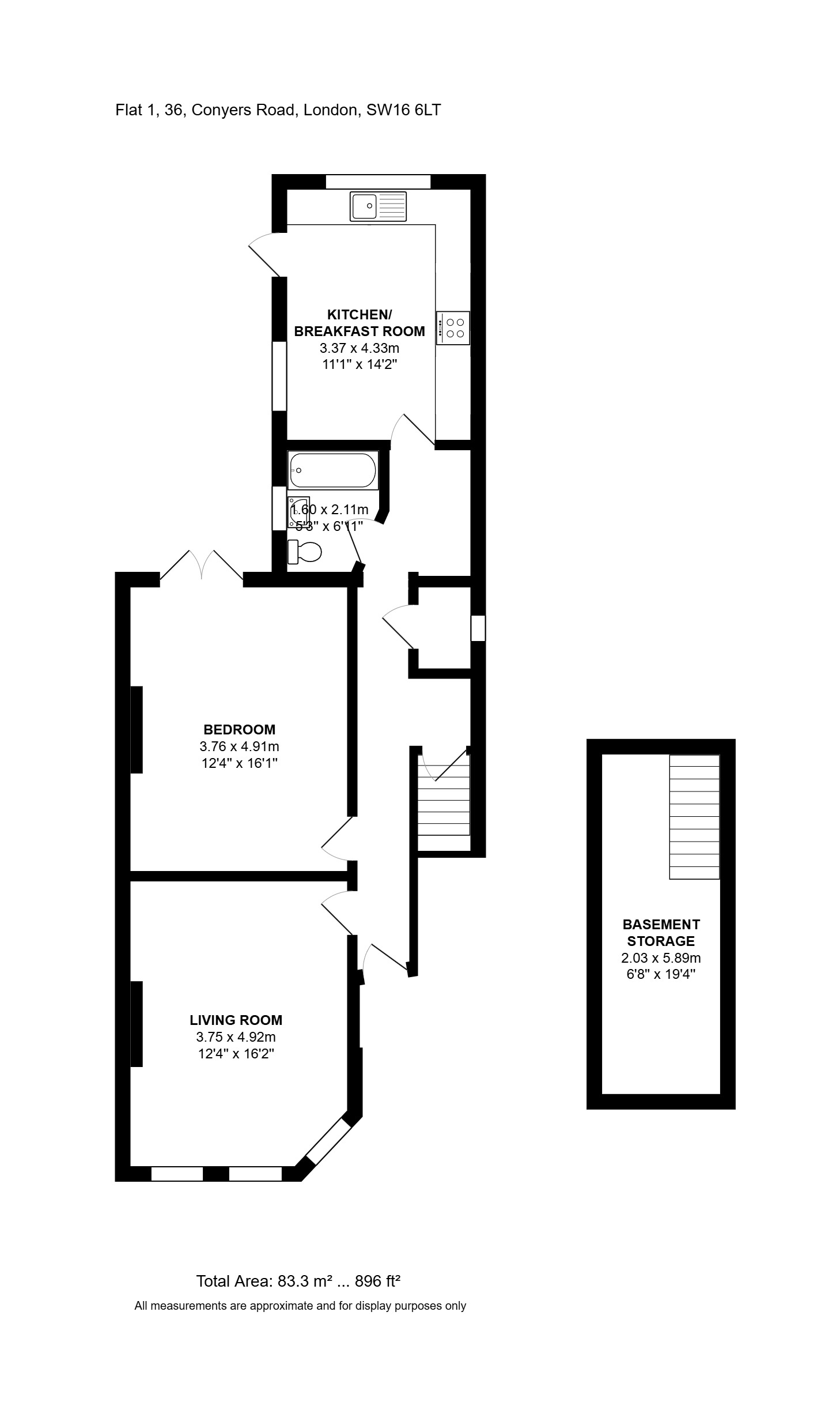 36 , Conyers Road, London floorplan