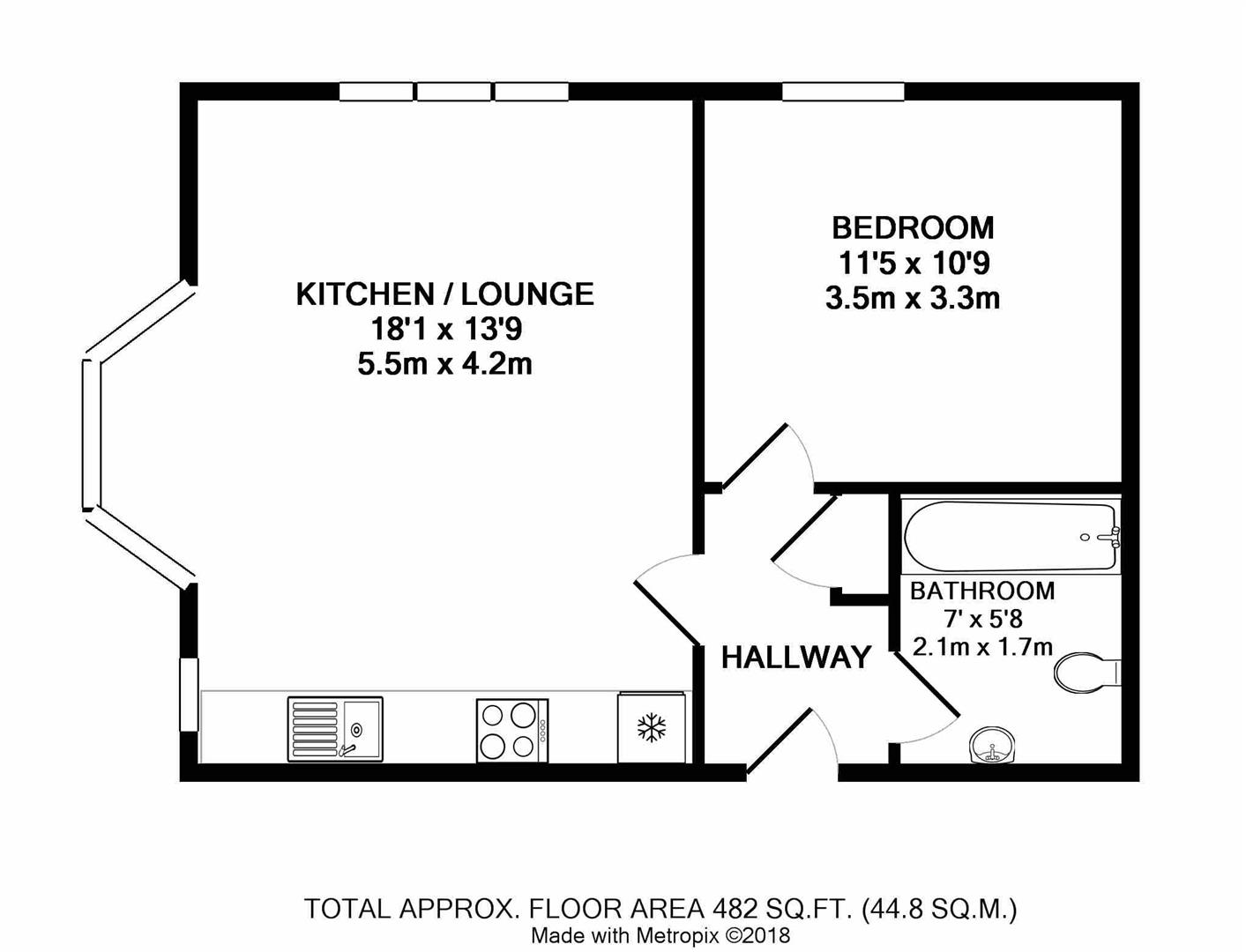 1 Bedrooms Flat to rent in Wellington Road South, Hounslow TW4