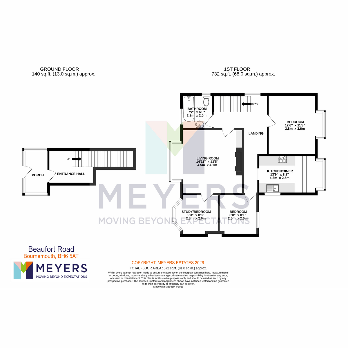 Flat Flat 2, 67, Beaufort Road, Bournemouth floorplan