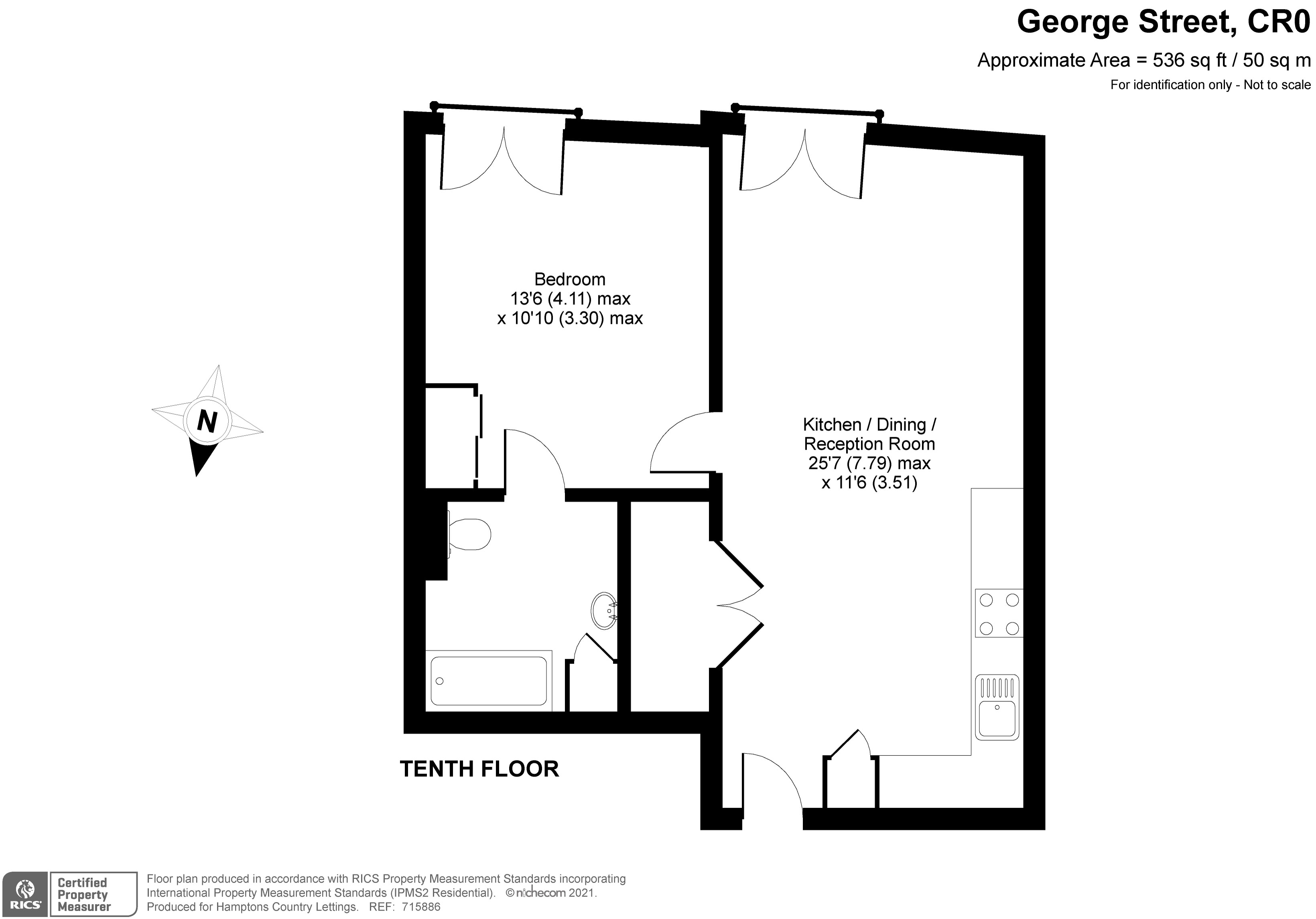 1605 A, Ten Degrees, 100a George Street, Croydon floorplan