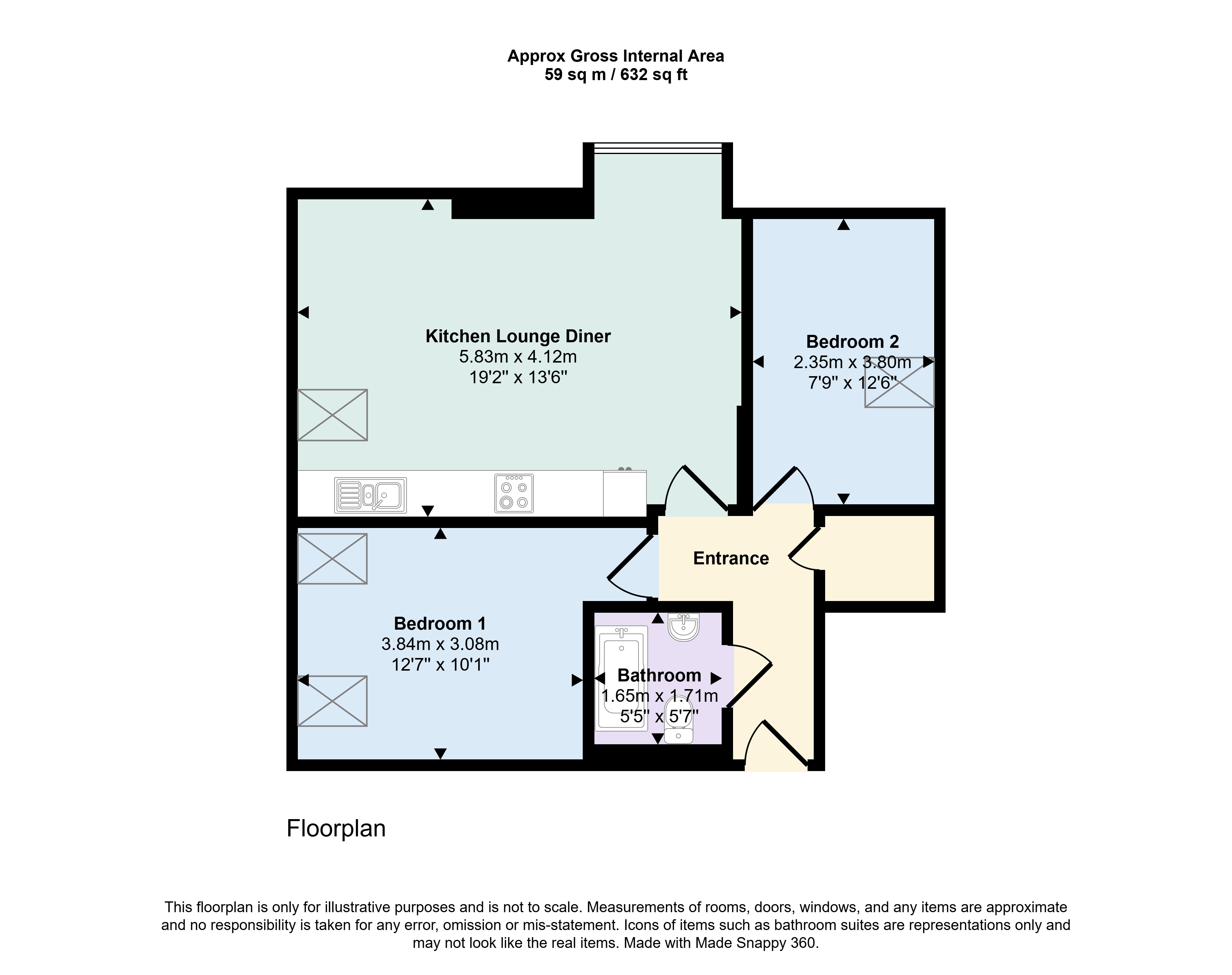 29 Castle Hill House, 65, Bournemouth Road, Poole floorplan